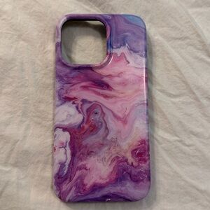 Casely iPhone 13 Pro Case Purple Galaxy Swirl Print